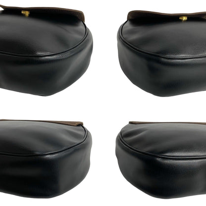 Loewe Velzquez Logo Leather Genuine 2-Way Handbag/Shoulder Bag In Two-Tone Black