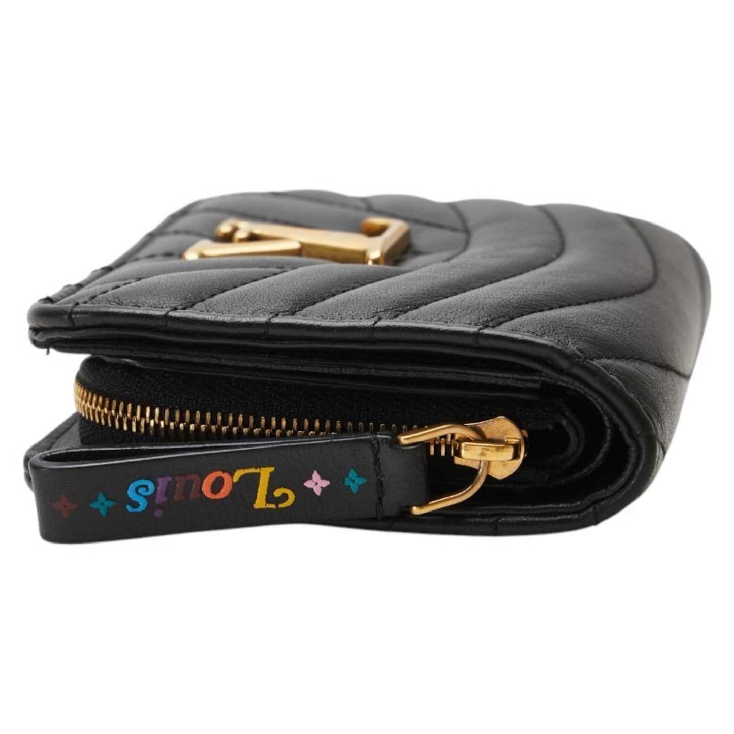 Louis Vuitton New Wave Gypt Compact Wallet Bifold M63789 Black Leather