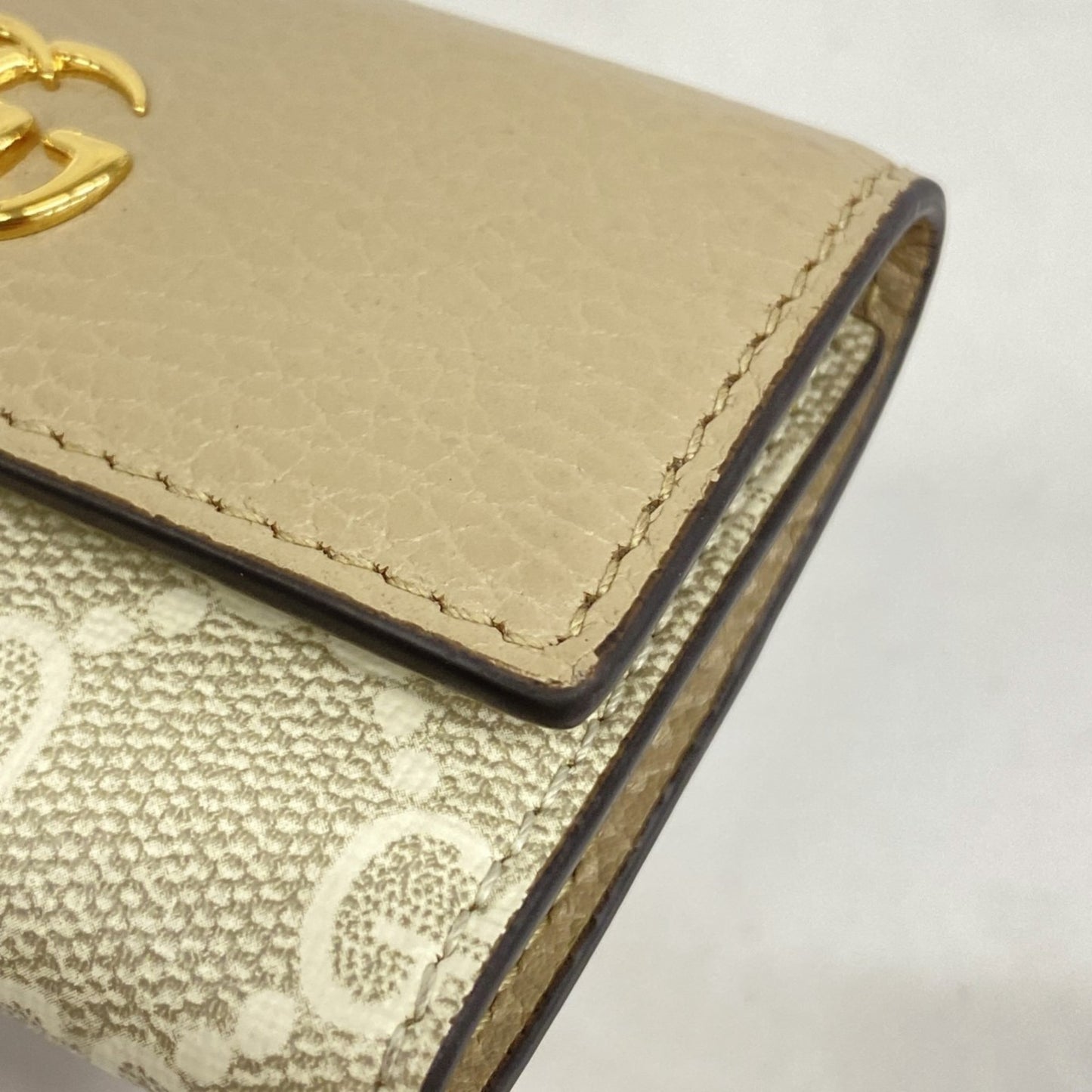 Gucci Gg Marmont Key Case 456118 Leather Beige