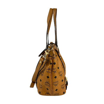 Mcm Handbag Shoulder Bag Leather Brown Black Gold