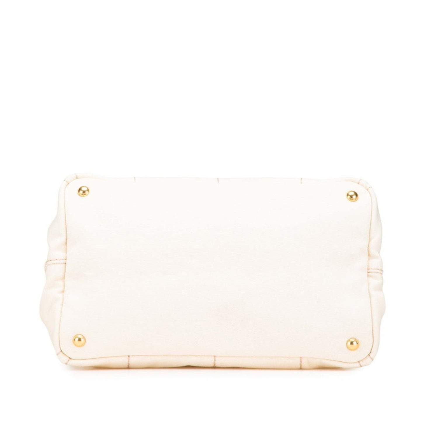 Prada Canapa M Handbag Tote Bag Bn1877 Ivory White Canvas