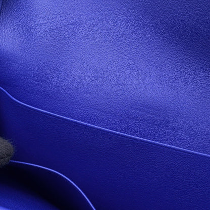 Hermes Herms Jige Duo Blue Electric Swift Long Wallet