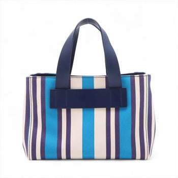 Miu Miu Miu Canapa Striped Leather 2-Way Handbag/Shoulder Bag