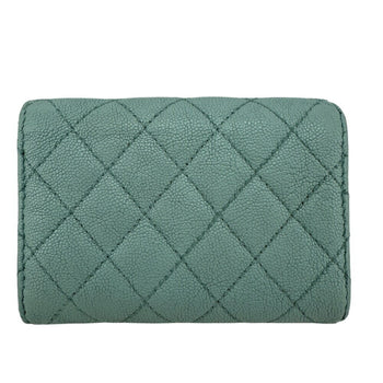 Chanel Boy Chanel Mint Tri-Fold Wallet Blue