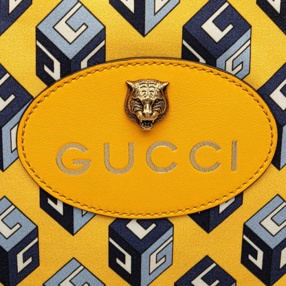 Gucci Drawstring Cube Backpack/Knapsack 473872 Yellow/Blue Nylon/Leather