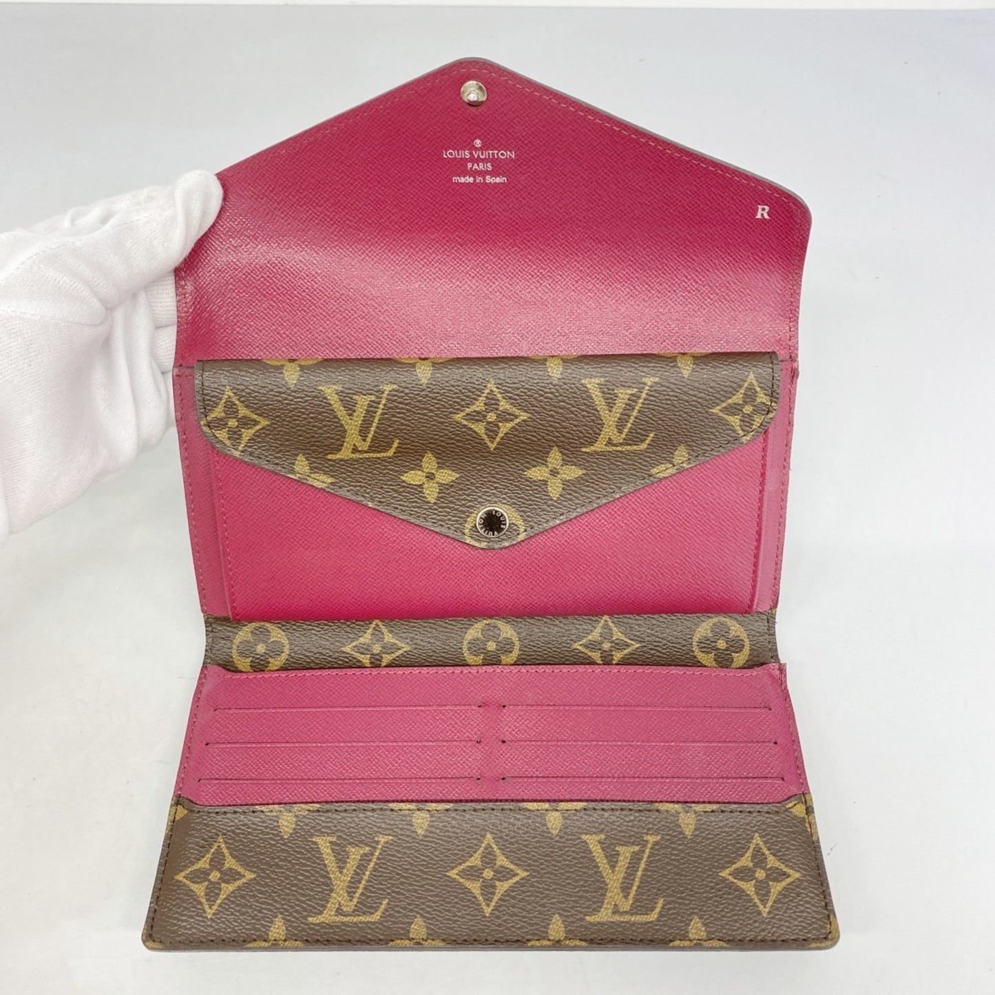 Louis Vuitton Tri-Fold Long Wallet Monogram Epi Portefeuille Marie Roulon M60498 Fuchsia