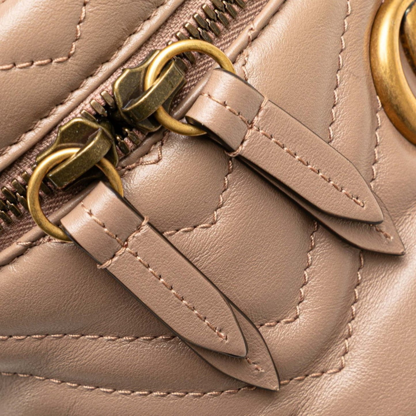 Gucci Gg Marmont Quilted Backpack 598594 Beige Leather