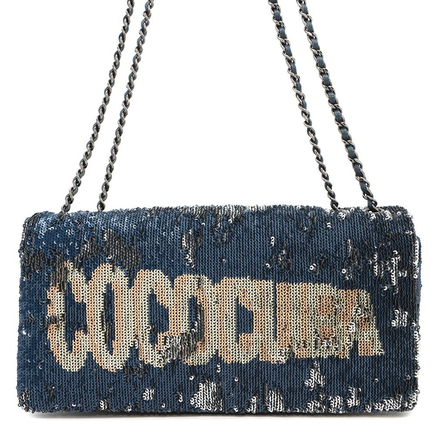 Chanel Chain Shoulder Bag Coco Cuba Sequin Leather Chanel