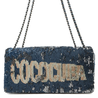 Chanel Chain Shoulder Bag Coco Cuba Sequin Leather Chanel