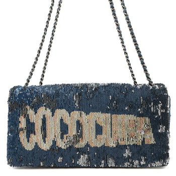 Chanel Chain Shoulder Bag Coco Cuba Sequin Leather Chanel
