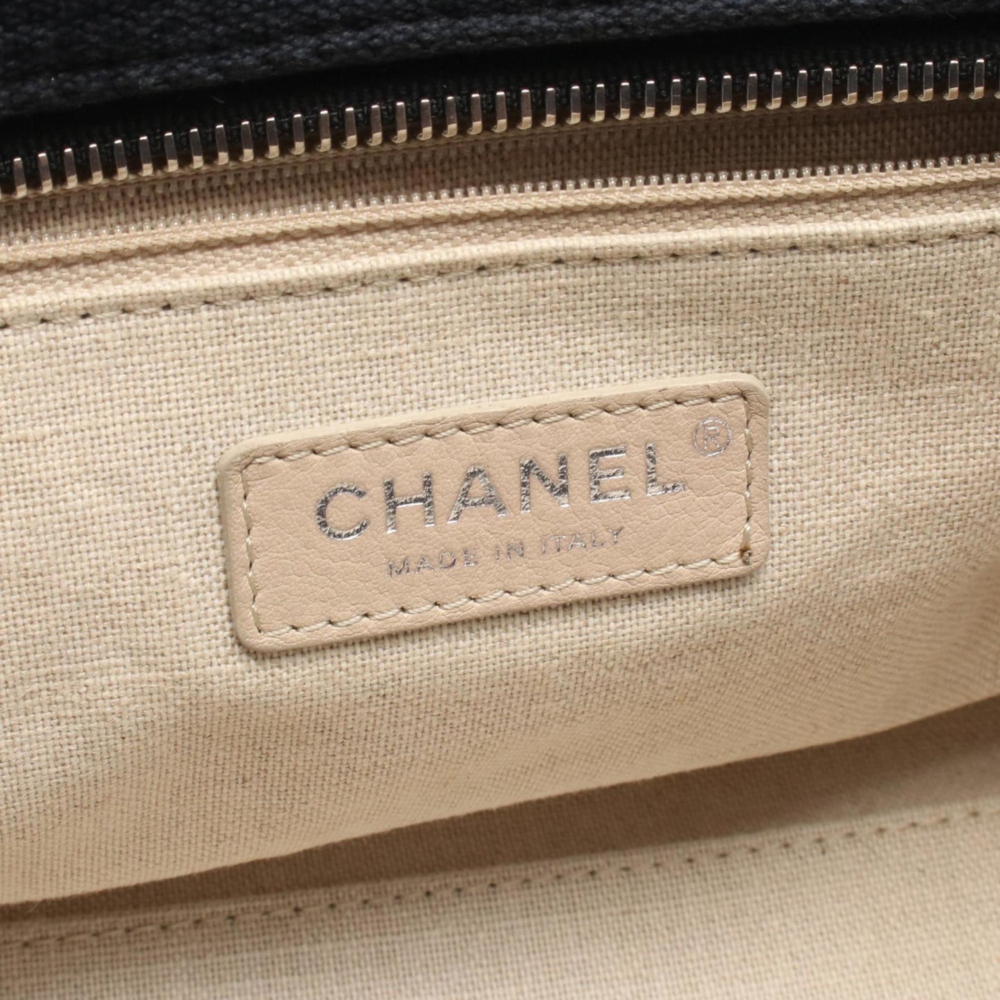Chanel Deauville Bowling Bag Shoulder Canvas Leather