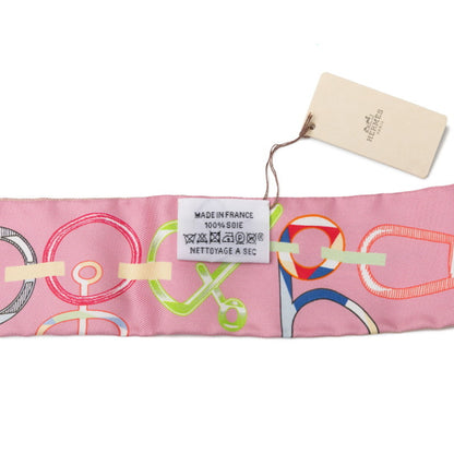 Hermes Herms Twilly Do Re Boucles Scarf/Muffler In Pink