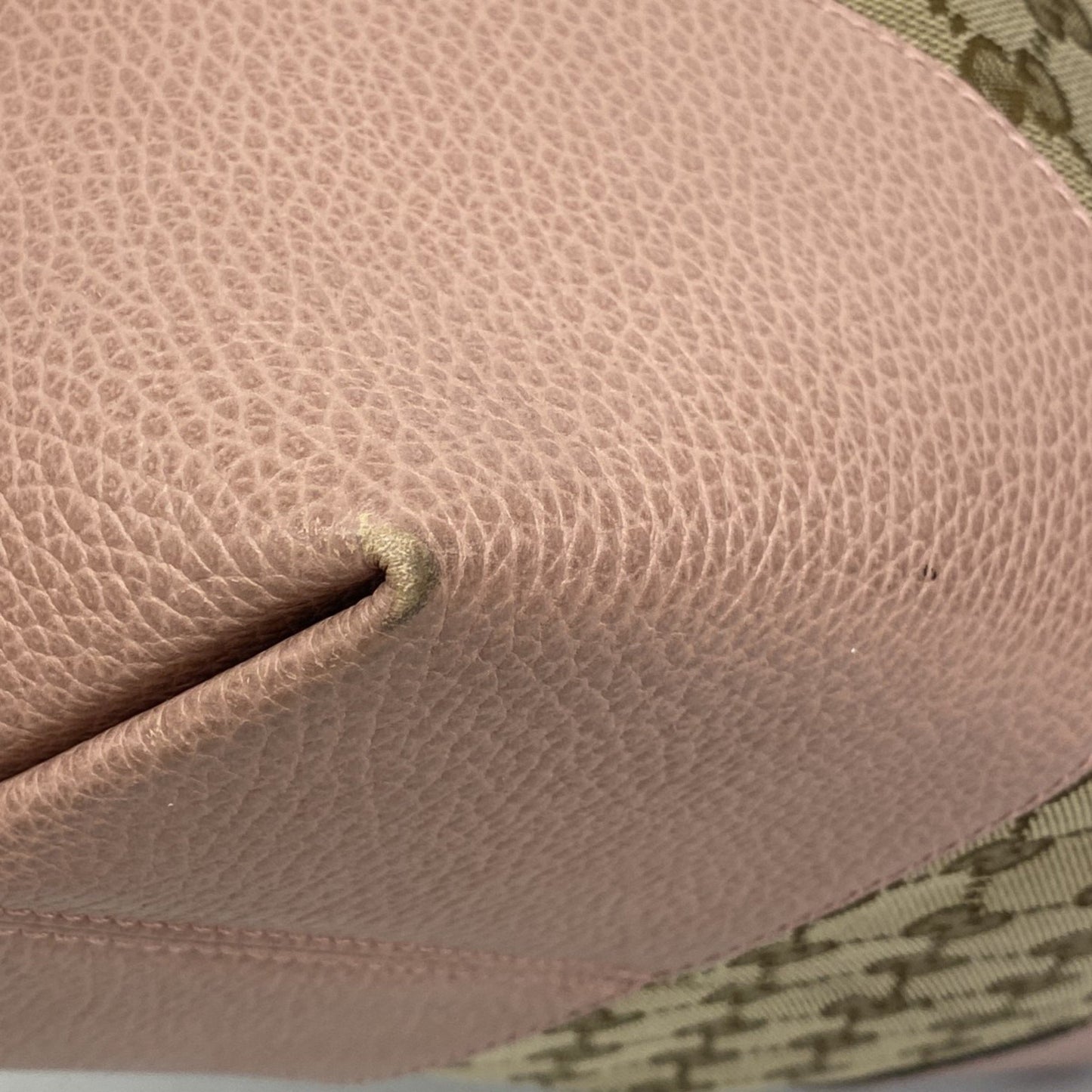 Gucci Gg Canvas Interlocking G Shoulder Bag 449243 Beige Pink Champagne