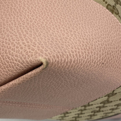 Gucci Gg Canvas Interlocking G Shoulder Bag 449243 Beige Pink Champagne