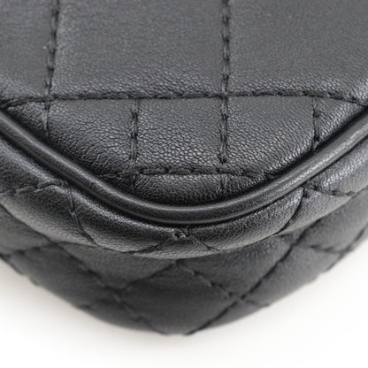 Versace Medusa Shoulder Bag Belt Pouch Leather Black 3Way