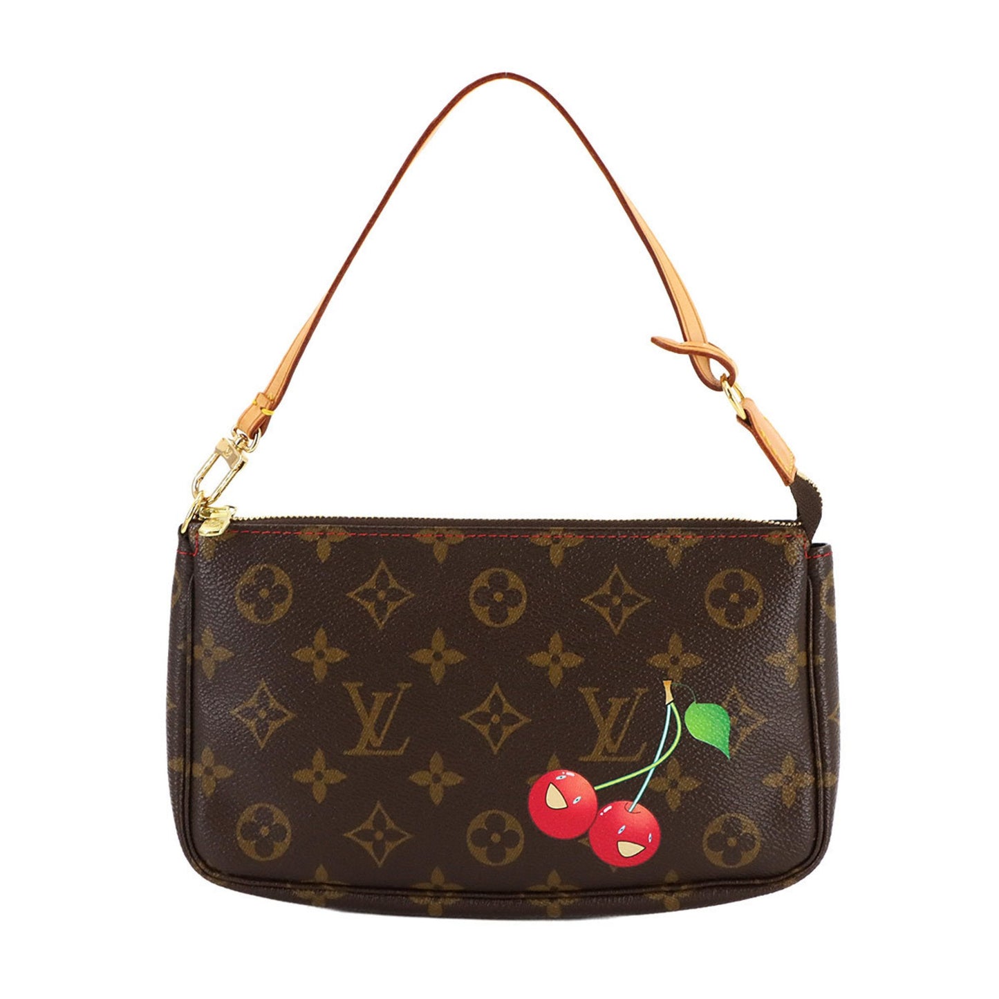 Louis Vuitton Monogram Cherry Pochette Accessoires Handbag M95008 By Takashi Murakami