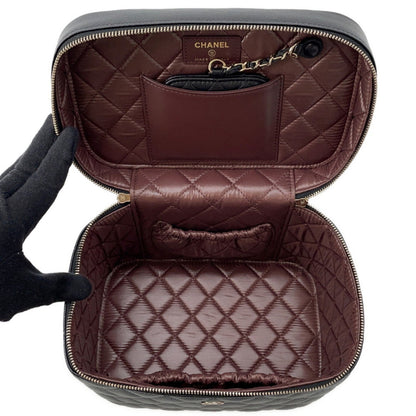 Chanel Handbag Matelasse Coco Mark Vanity Caviar Skin Ap2573 Chanel Black