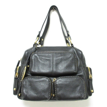 Tod'S Multi-Pocket Leather Handbag In Black