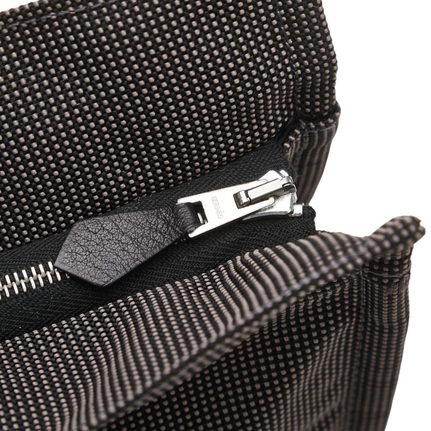 Herms Air Line Second Pouch Mm Gray Black Canvas