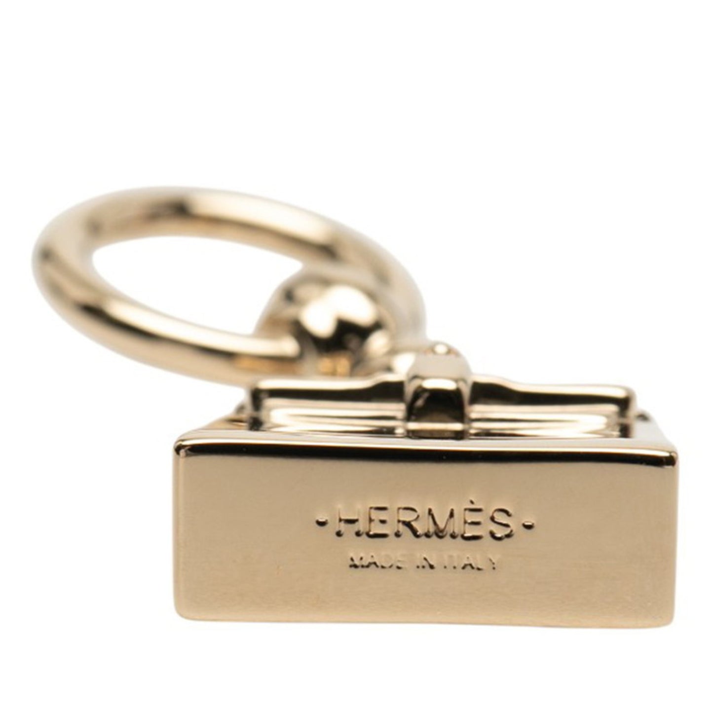 Herms Mini Kelly Twilly Ring Bag Motif Charm Champagne Gold Plated