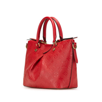 Louis Vuitton Monogram Empreinte Mazarine Pm Handbag/Shoulder Bag 2-Way M50638 Cerise Red Calfskin