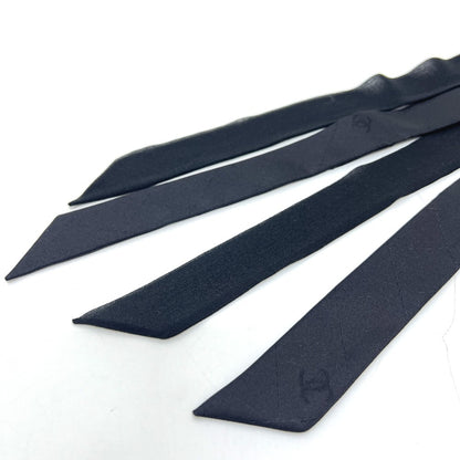 Chanel Coco Mark Matelasse Apparel Accessory Scarf Bow Tie Silk