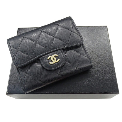 Chanel Women'S Tri-Fold Wallet In Caviar Leather