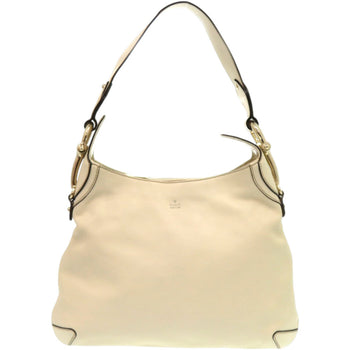 Gucci Creole Hobo Horsebit 145826 Leather Ivory White Shoulder Bag 0244 Gucci
