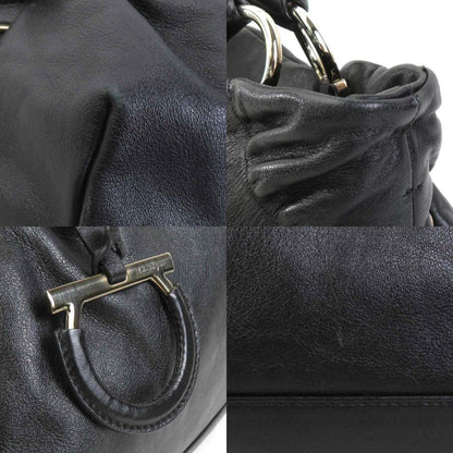 Salvatore Ferragamo Handbag Shoulder Bag Gancini Leather Black