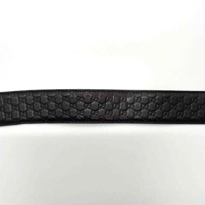 Gucci Belt Ec-23096 Brown Micro Stripe 449716 103Cm Leather 214351 Gucci Gg Buckle Line Wide