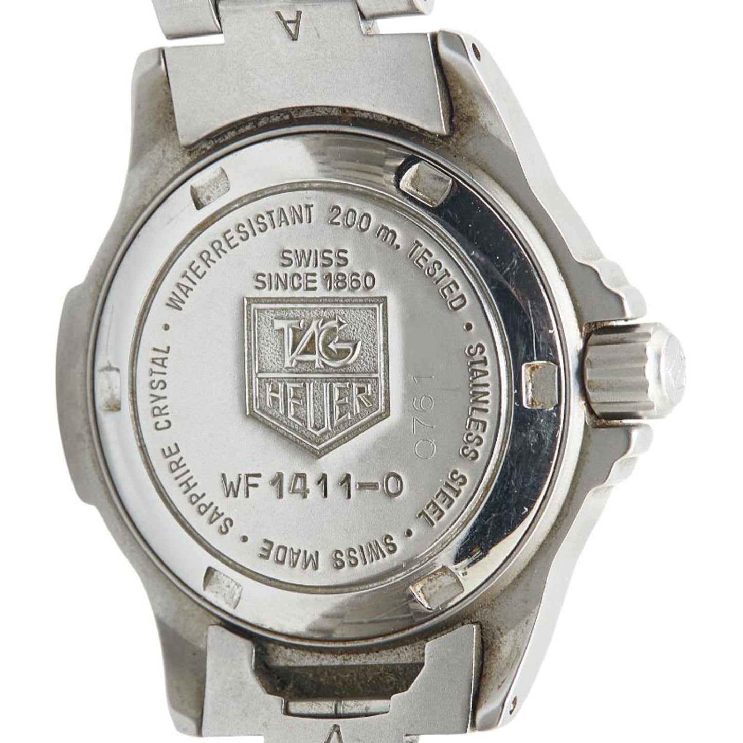 Tag Heuer 4000 Series Watch Wf1411-0 Quartz Gray Dial Stainless Steel