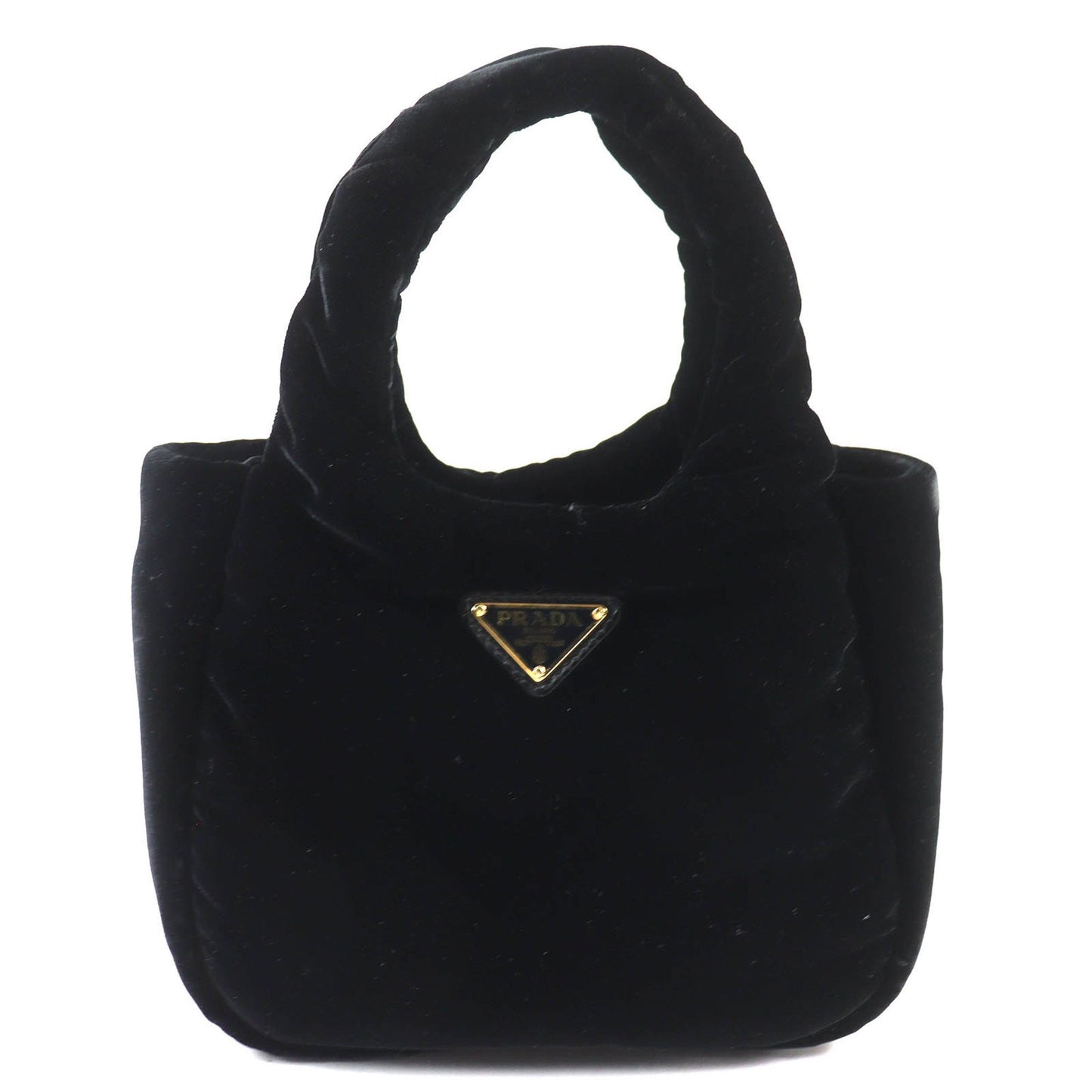 Prada 1Ba410 Padded Velvet Mini Handbag With Triangle Logo