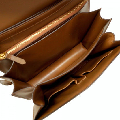 Celine Classic Box Leather Shoulder Bag Brown