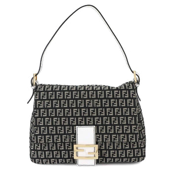 Fendi Zucchino Mamma Baguette Shoulder Bag In Canvas And Leather