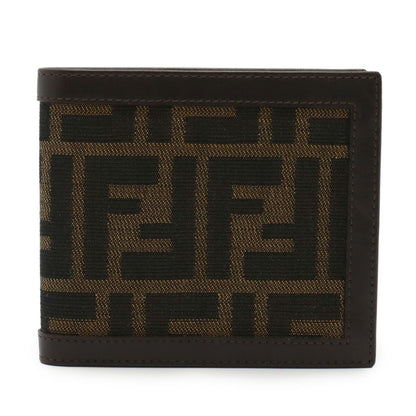 Fendi Zucca Pattern Bifold Wallet In Canvas And Leather