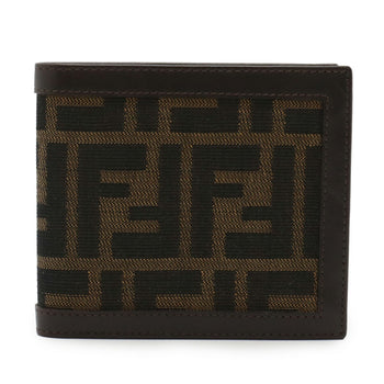 Fendi Zucca Pattern Bifold Wallet In Canvas And Leather