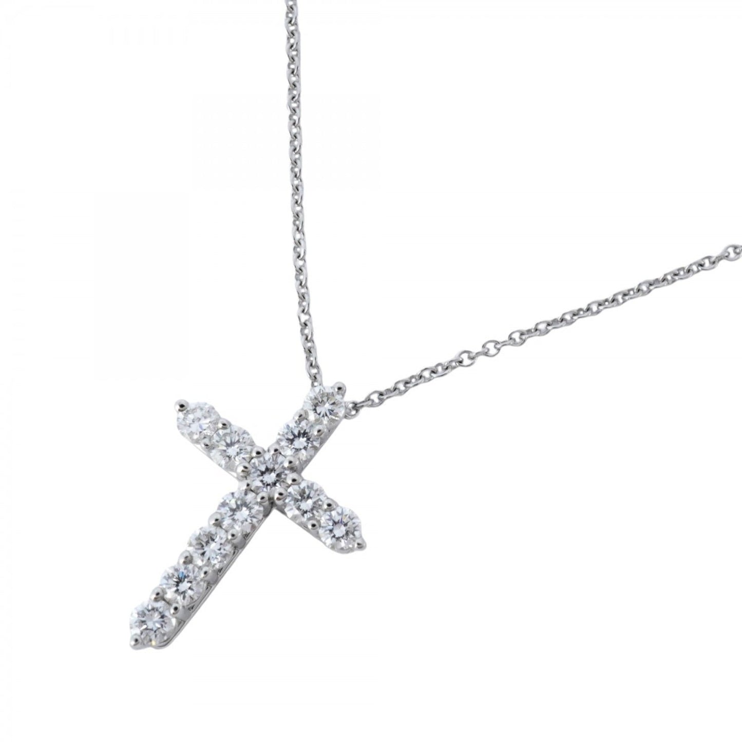 Tiffany Small Cross Necklace 11Pd Pt950 Platinum Diamond