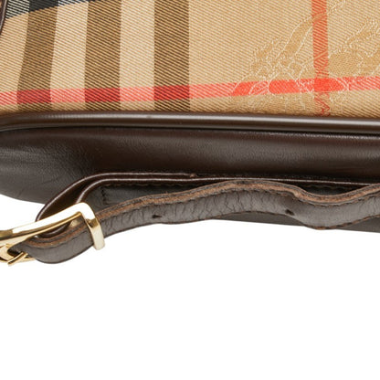 Burberry Nova Check Shadow Horse One-Shoulder Bag In Beige Multicolor Canvas