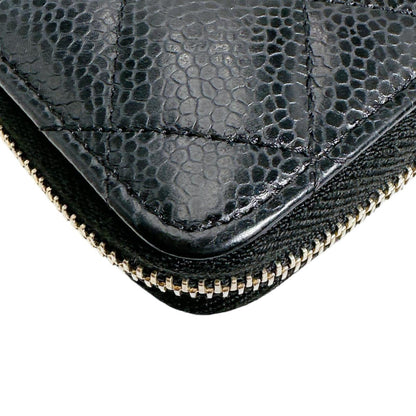 Chanel Wallet/Coin Case Matelasse Matte Caviar Leather Ap0216 Black