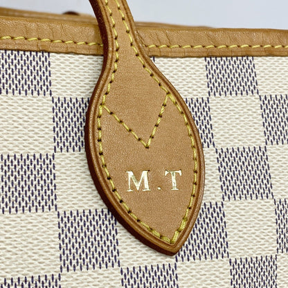 Louis Vuitton Damier Azur Neverfull Mm Tote Bag N41361 White