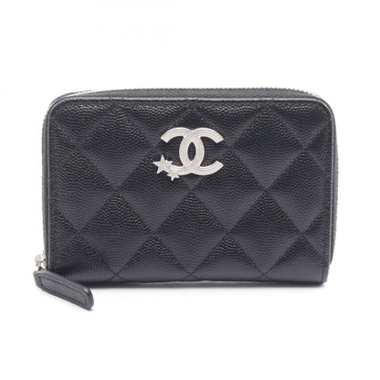 Chanel Matelasse Coco Mark Star Round Wallet In Calfskin Leather