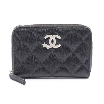 Chanel Matelasse Coco Mark Star Round Wallet In Calfskin Leather