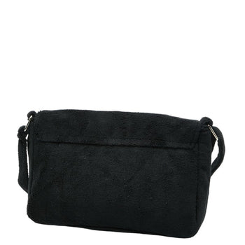 Chanel Coco Mark Novelty Crossbody Shoulder Bag In Black And White With Pile