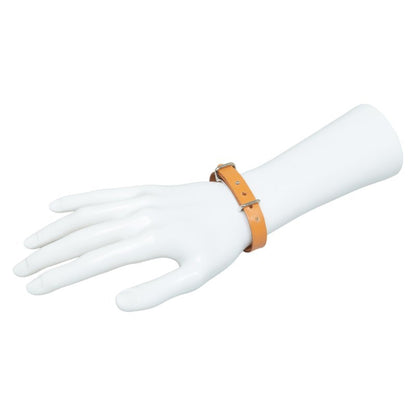 Hermes Api2 Bracelet Silver Brown Metal Leather