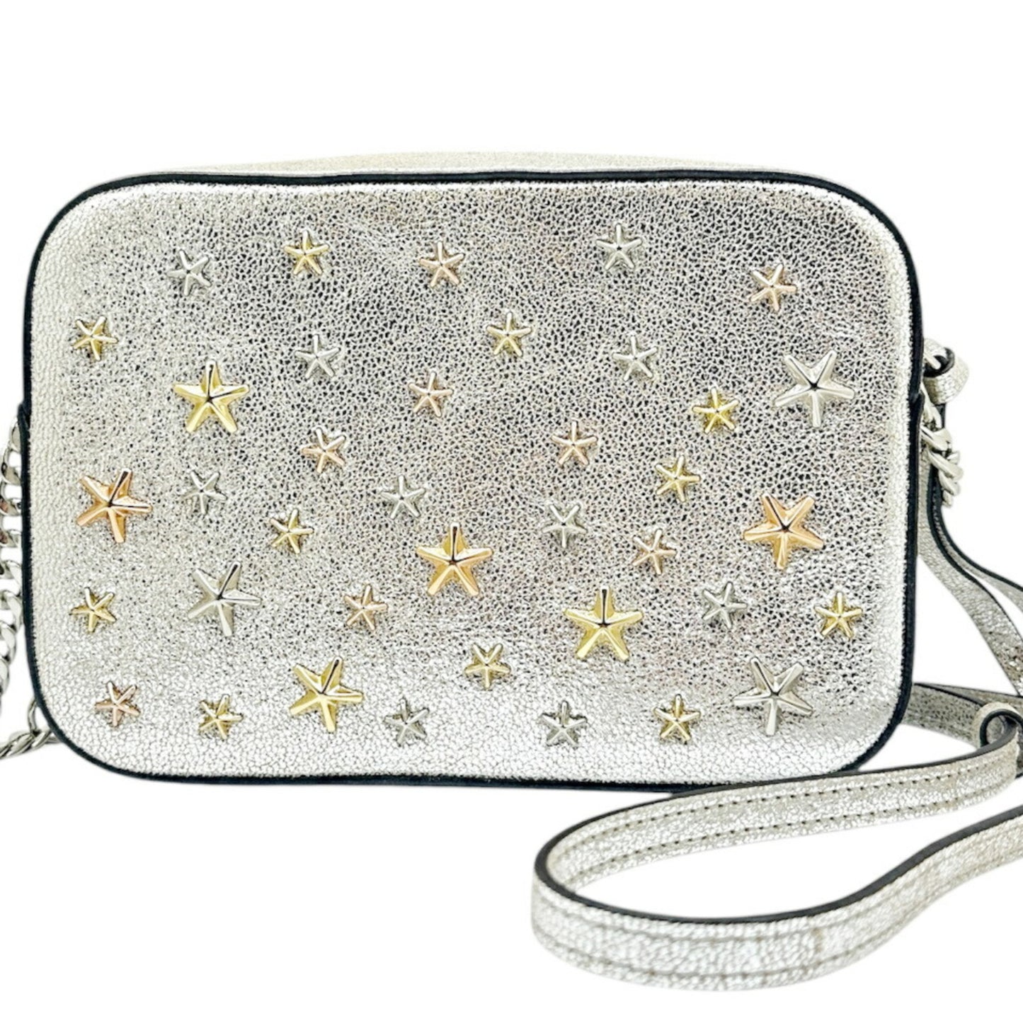 Jimmy Choo Shoulder Bag Leather Silver Studs Star