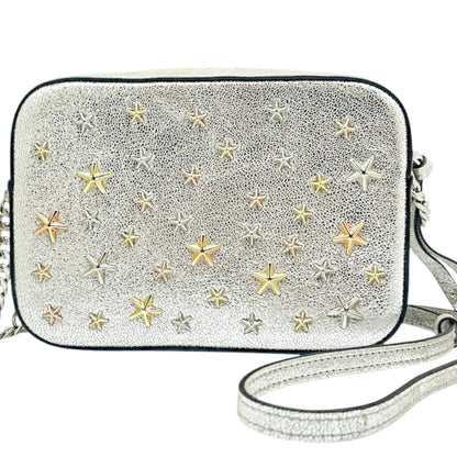 Jimmy Choo Shoulder Bag Leather Silver Studs Star