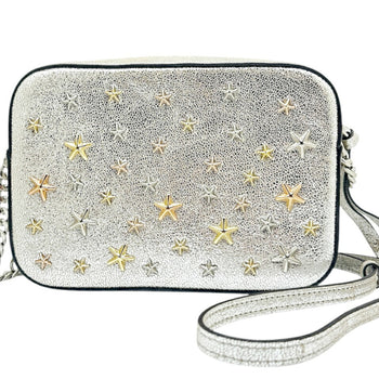 Jimmy Choo Shoulder Bag Leather Silver Studs Star