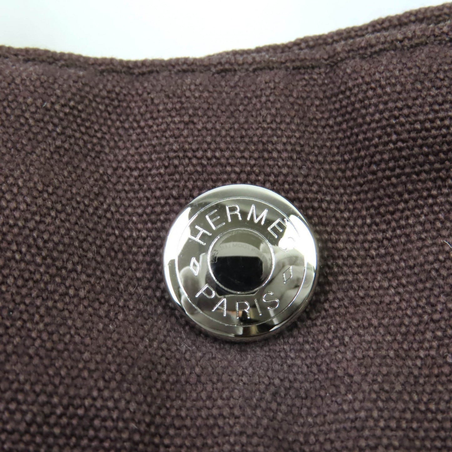 Hermes Four Tou Mm Silver Hardware Serie Button Half Leather Canvas Tote Bag Brown Made In France