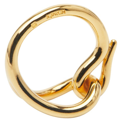 Hermes Jumbo Scarf Muffler Ring Gold Plated