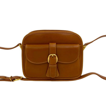 Gucci Vintage Sherry Line Gg Logo Metal Leather Mini Shoulder Bag Brown 31465